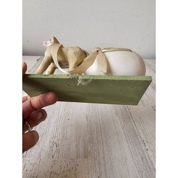Antique? Vintage lamb egg carriage cart Easter spring decor figurine - Picture 8 of 8